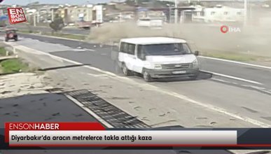 Diyarbakır'da aracın metrelerce takla attığı kaza