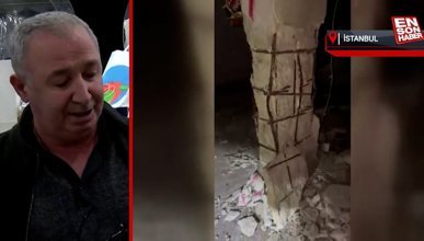 İstanbul Bakırköy'deki işlek pasajın kolonlarındaki hasar korkutuyor