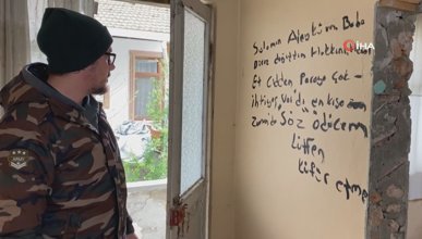 Sakarya'da evi soyan hırsız duvara not bıraktı