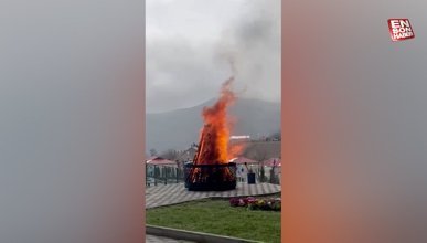 Azerbaycan'ın Talış köyünde nevruz ateşi yakıldı