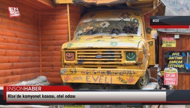 Rize’de kamyonet kasası, otel odası
