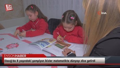 Elazığ'da 8 yaşındaki şampiyon ikizler matematikte dünyayı dize getirdi