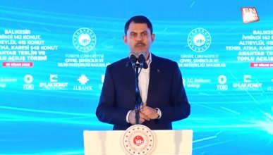 Murat Kurum Balıkesir'de yeni konutların temel atma törenine katıldı
