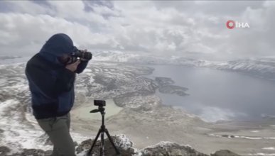 Nemrut Dağı ve Krater Göllerinin kar manzarası