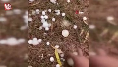 Suudi Arabistan'da dolu yağışı