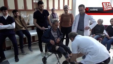 Trakya Üniversitesi'nde ampute depremzedeye protez bacaklar yapıldı