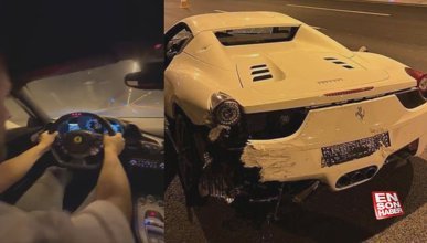 Ünlü modifiyeci Ünal Turan, Ferrari ile kaza yaptı