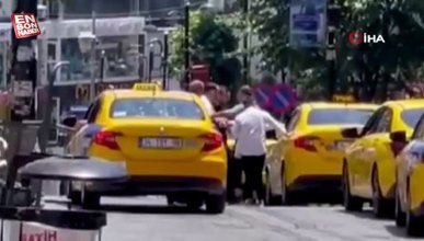 Fatih’te taksiciler birbirlerine yumrukla saldırdı