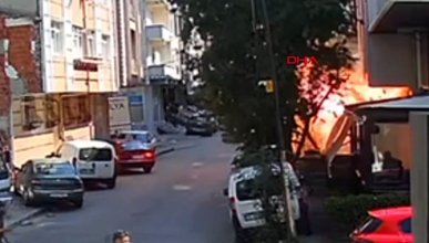 Çekmeköy'deki doğalgaz patlaması güvenlik kamerasında