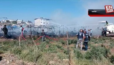 Hataylı depremzedelerin kaldığı 50 çadır alevlere teslim oldu