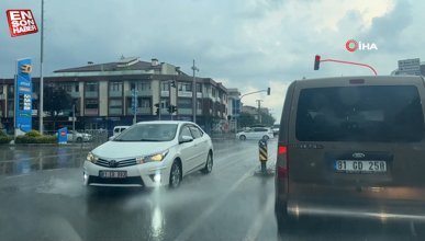Meteoroloji uyarısı ile beklenen yağış Düzce'de başladı