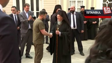 Ukrayna Devlet Baskani Volodimir Zelenski Patrik Bartholomeos'u ziyaret etti