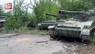 Rusya Savunma Bakanlığı orduya teslim edilmiş Wagner silahları ve tanklarının videosunu paylaştı