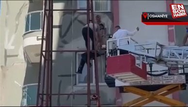 Osmaniye'de 6'ncı kattan düşen inşaat işçisi emniyet kemeri sayesinde kurtuldu