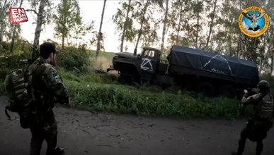 Rusya'nın askeri kamyonuna pusu kuruldu