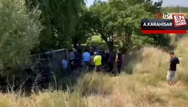 Afyonkarahisar'dan mevsimlik işçileri taşıyan minibüs devrildi