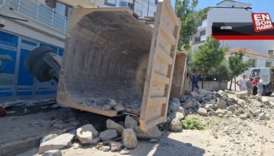 Aydın'da freni boşalan kamyon ortalığı savaş alanına çevirdi