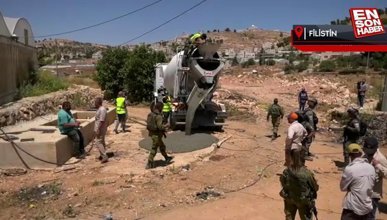 İsrail güçleri, Filistinli çiftçilerin su kaynaklarını beton dökerek sabote etti