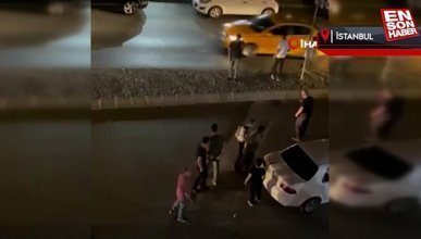 Arnavutköy’de 2 kişinin sokak ortasında kavgası kamerada