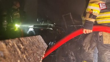 Kocaeli depoda yangın çıktı, ATV aracı küle döndü