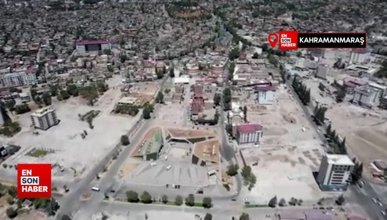 Depremin merkez üssü Kahramanmaraş'ta son durum havadan görüntülendi