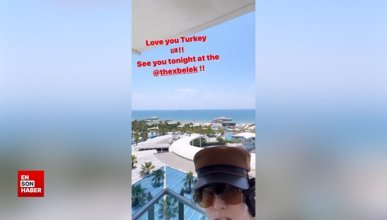 Antalya'ya gelen ABD'li şarkıcı LP'den 'Love you Turkey' paylaşımı