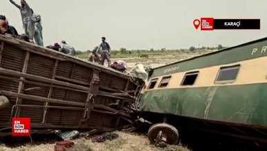 Pakistan'da tren raydan çıktı