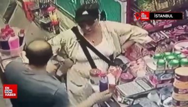 İstanbul'da hırsız hem çalarken hem harcarken kameraya yakalandı