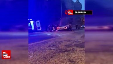 Erzurum'da tünel çıkışında kaza