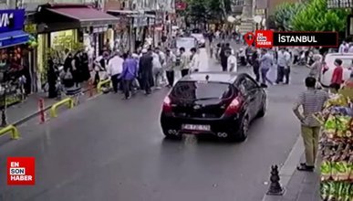 İstanbul Fatih'te scooter ile motosikletin çarpıştığı anlar