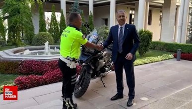 Samsun'da görevli trafik polisinin motosikleti yenilendi