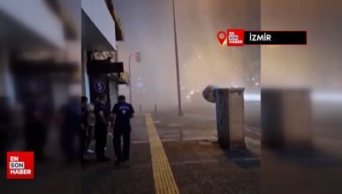 İzmir’de su borusu patladı: Caddeler göle döndü