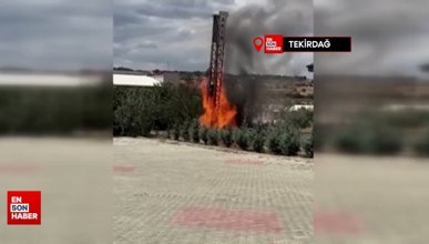 Tekirdağ'da doğalgaz borusunun patlamasıyla yangın çıktı