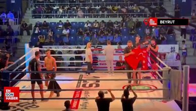 Lübnanlı Türkmen sporcu, kazandığı turnuvayı Türk bayrağı ile kutladı