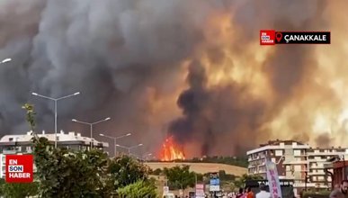 Çanakkale’de yangın yerleşim yerlerini tehdit ediyor