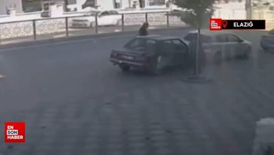 Elazığ'da 10 yaşındaki çocuk kapısı açık otomobilin el frenini indirerek hareket ettirdi