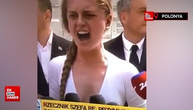 Polonya'da Rusya'ya ilginç protesto: 1 dakika boyunca çığlık attı