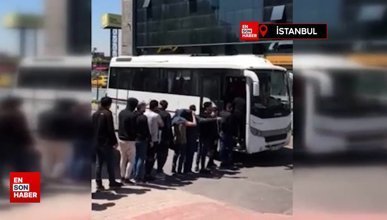 İstanbul’da minibüse baskın yapıldı: 35 kaçak göçmen kıskıvrak yakalandı