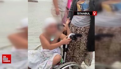 İstanbul'da çocuğa sahte oksijen maskesi takıp dilendi