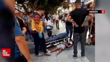 Mersin'deki trafiğe kapalı alanda kural ihlali: Motosikletli kurye genç yayaya çarptı