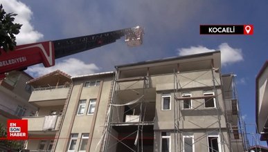 Kocaeli'de tadilat halindeki binada yangın çıktı
