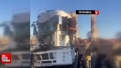 İstanbul'da Silivri'de 3 tır birbirine girdi