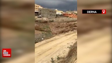 Libya'da selin geldiği ilk an