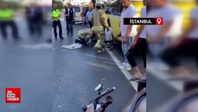 Fatih'te motosikletten düşerek otobüsün altında kalan hamile kadın kurtarılamadı