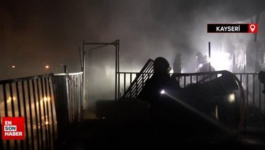Kayseri'de yangında fabrika hurdalığı küle döndü