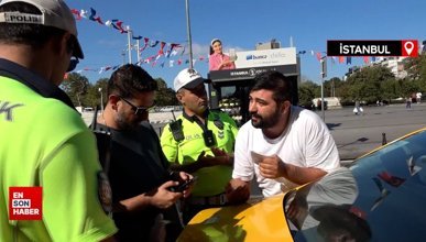 İstanbul'da yolcu seçen taksici ile polis arasında gerginlik çıktı