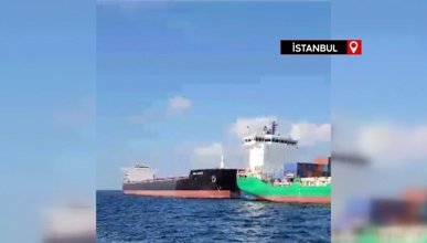 Ahırkapı açıklarında hareketli anlar: İki geminin çarpışma anı saniye saniye kamerada