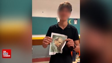 Liseli gençten Atatürk'ün fotoğrafına büyük saygısızlık