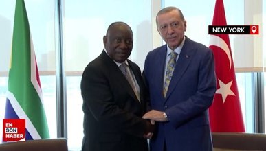 Cumhurbaşkanı Erdoğan, Güney Afrika Cumhurbaşkanı  Ramaphosa ile görüştü