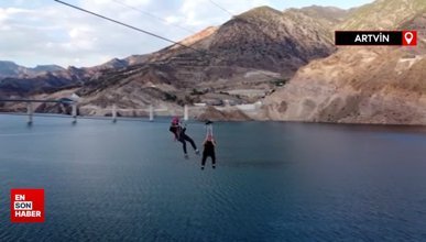 Belediye Başkanı zipline ile baraj gölü üzerinde mahsur kaldı